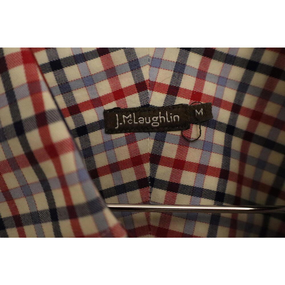 J. McLaughlin button down in red/white/blue plaid size Medium - Picture 4 of 6